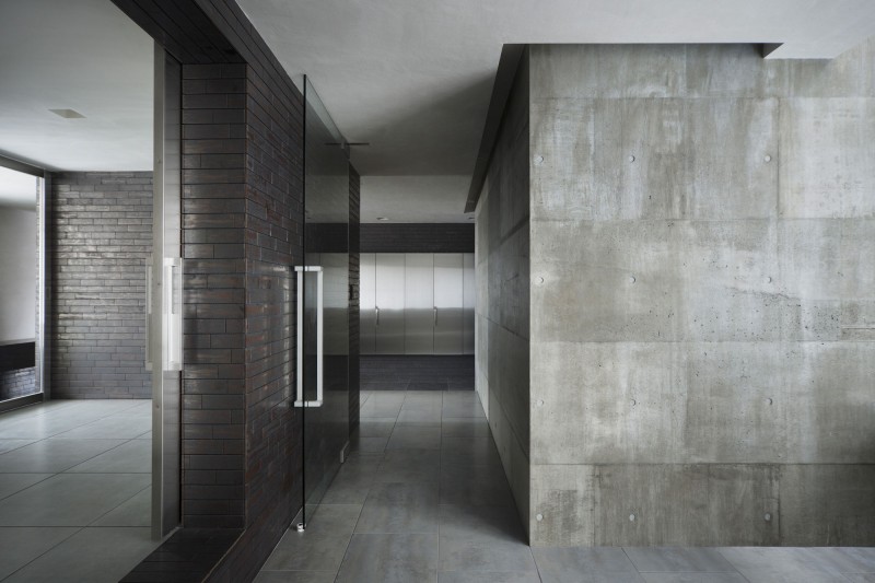 House Of Corridor Modern House Of Silence Indoor Corridor Idea Dominated By Unpainted Wall To Hit Glass Door Panels And White Ceiling Dream Homes  Sophisticated Modern Japanese Home With Concrete Construction Of Shiga Prefecture