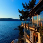 Terrace Of Completed Modern Terrace Of Seaside House Completed Glass Rails And Brown Potted Plants On Wooden Deck Involved Outdoor Trees Dream Homes Beautiful Seaside Home With Classic And Vintage Decorations