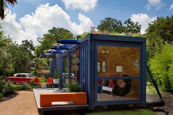 Atmosphere Surrounding House Natural Atmosphere Surrounding Container Guest House By Assorted Plants Such Trees And Flower On It With Cool Skies Views Dream Homes  Stunning Shipping Container Home With Stylish Architecture Approach