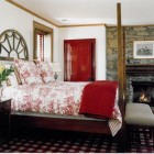 Traditional Bedroom Decorated Naturally Traditional Bedroom Design Interior Decorated With Red Bedroom Ideas Completed With Stone Fireplace Decoration Ideas Bedroom 30 Romantic Red Bedroom Design For A Comfortable Appearances