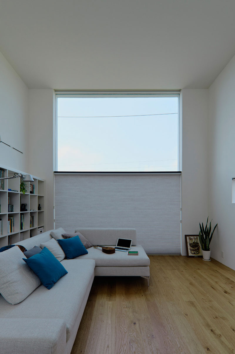 Short White The Nice Short White Drape On The White Wooden Glass Windows In The White Interior Design In Hiyoshi Residence Architecture  Beautiful Minimalist Home Decorating In Small Living Spaces