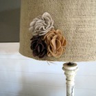 View In Lamp Nice View In The Burlap Lamp Shade That Flowers Pattern In Decor Showing Fabric That Give Inspiration For Our Decor Decoration Fascinating Burlap Lamp Shades For Classy Room Interiors