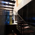 Stairs In Colored Opulent Stairs In Zigzag Style Colored In Black Put At The Edge Of The Room In The Japanese Rural Homes By Kidosaki Architects Architecture Beautiful Modern Japanese Home Covered By Glass And Wooden Walls