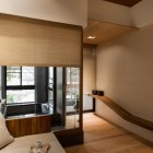 Interior Design Sunken Outstanding Interior Design Of A Sunken Patio Including White Sofa Bed On The Wooden Board Flooring Nearby The Bay Windows In A Spacious Room Architecture Charming Modern Japanese House With Luminous Wooden Structure