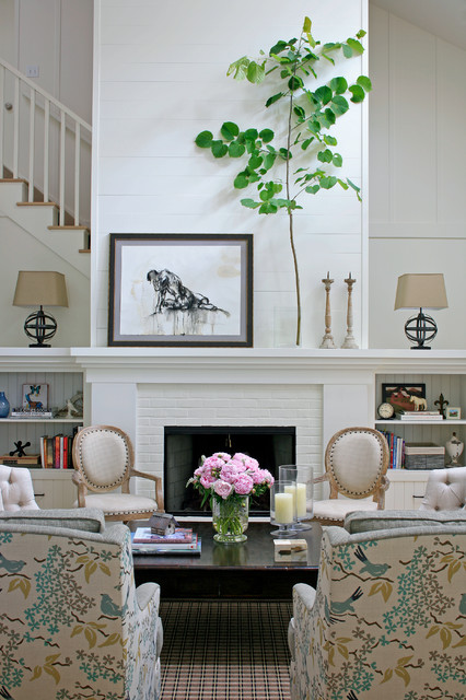 Living Room Between Outstanding Modern Living Room With Flowers Between Sofas And The Fireplace Mantel Shelves Under Photo Decor Decoration Functional Modern Home With Fireplace Mantel Shelves And Creative Lightings