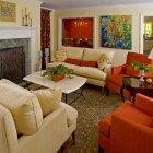 Traditional Living With Outstanding Traditional Living Room Design With Soft Yellow Colored Small Sofa And Cozy Fireplace Which Has Green Marble Mantle Decoration Lovely And Small Sofa Furniture Examples For Your Inspiration