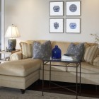 Traditional Living With Outstanding Traditional Living Room Design With White Colored Small Sectional Sofa And Grey Colored Rug Carpet Furniture Cozy And Beautiful Sectional Sofa To Decorate Small Space Room