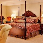 Traditional Bedroom Used Perfect Traditional Bedroom Design Interior Used Red Bedroom Ideas Decorated With Canopy Bed Furniture In Wooden Material Bedroom 30 Romantic Red Bedroom Design For A Comfortable Appearances