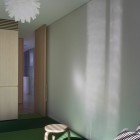 Floral Shaped Colorful Precious Floral Shaped Pendant Light Colorful Carpet In Cozy Bedroom Large Wood Wardrobe Small Wood Bar Stool Stylish Luff Residence Architecture Astonishing Contemporary Concrete Home With Minimalist Interior Features