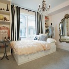 Crystal Chandelier Eclectic Prestigious Crystal Chandelier Hanging In Eclectic Bedroom Involved Cream Ruffle Duvet Cover On White Bed And Walk In Closet Bedroom Creative And Beautiful Duvet Cover Ideas To Get Different Looks