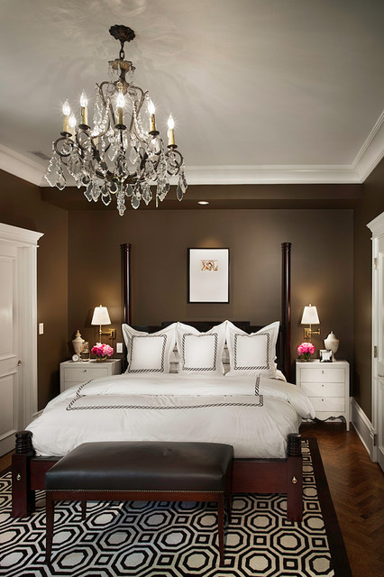 Traditional Bedroom Used Pretty Traditional Bedroom Design Interior Used Brown Wall Painting Ideas For Bedrooms Style Completed With Crystal Classic Chandelier Lighting Bedroom 20 Attractive And Stylish Bedroom Painting Ideas To Decorate Your Home