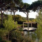 This Is Framed Refreshing This Is Not A Framed Garden Gazebo Idea Floating Over The Pond Surrounded By Leafy Trees And Lawn Dream Homes Elegant Home Covered By Infinity Swimming Pool And Natural Garden View