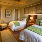 Tropical Bedroom Green Refreshing Tropical Bedroom Involved White Green Patterned Duvets On Double Green Headboard On The Wooden Striped Floor Bedroom Beautiful Duvet Cover Set With Big Ideas On Bedroom Furniture