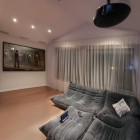 Modern Media With Remarkable Modern Media Room Design With Soft Grey Colored Togo Sofa And Dynamic Wide Black LCD Television Screen Decoration Unique And Modern Togo Sofas With Eye Catching Colors To Inspire You