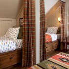 Bedroom With And Rustic Bedroom With Plaid Curtain And Duvet Covers Twin Tribal Pattern Carpet On Wood Floor Shiny Nightlight Sloping Ceiling Bedroom Beautiful Duvet Covers Twin For Your Kids In Various Themes