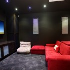 Contemporary Media Interior Sensational Contemporary Media Room Design Interior Decorated With Red Sofa Beds Furniture In Modern Touch And Wooden Cabinet Ideas Dream Homes 20 Beautiful Sofa Beds For Comfortable Living Room Style And Appearance