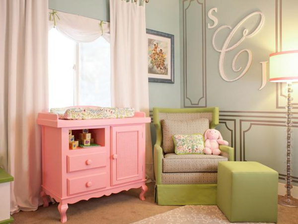 Laila Ali Design Sensational Laila Ali Nursery Room Design Interior Used Green And Pink Furniture Color Decor In Traditional Style For Inspiration Kids Room Colorful Baby Room With Essential Furniture And Decorations