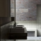 House Of With Shady House Of Silence Interior With Nice Combination Of Brick And Concrete Wall In Grey Displaying Floating Vanity Dream Homes Sophisticated Modern Japanese Home With Concrete Construction Of Shiga Prefecture