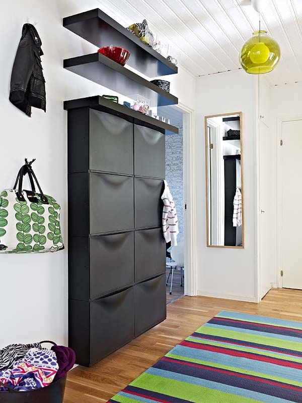 Dresser Coupled On Simple Dresser Coupled With Black Shelves On White Wall In Boy Bedroom Using Contemporary Semi Open House And Yellow Pendant Dream Homes Casual Contemporary Home With Stunning Colorful Interior Designs