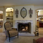 Family Room Mantel Simple Family Room With Fireplace Mantel Kits Facing Taupe Chair Feat Red Towel That Carpet Make Perfect The Area Dream Homes Cozy Minimalist Interior Design With Focus On Fireplace Mantel Kits