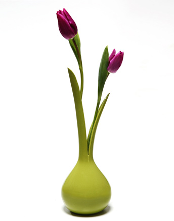 Green Onion Awesome Simple Green Onion Vase With Awesome Flowers And Interesting Shape On The White Floor For Attractive Room Decoration Creative Flower Vase To Adorn Your Contemporary Homes