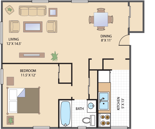 Layout Of Floor Simple Layout Of One Apartment Floor Plans Including Bathroom Kitchen Dining Room Bedroom And Living Room Plans Bedroom  12 Stylish One Bedroom Apartment Floor Plans In Pretty White Theme