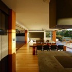 Wooden Floor Beach Sleek Wooden Floor Installed Inside Beach House By Middap Ditchfield Architects Unitary Room Idea With Dining Table Dream Homes Home With Infinity Swimming Pool And Transparent Glass Facade