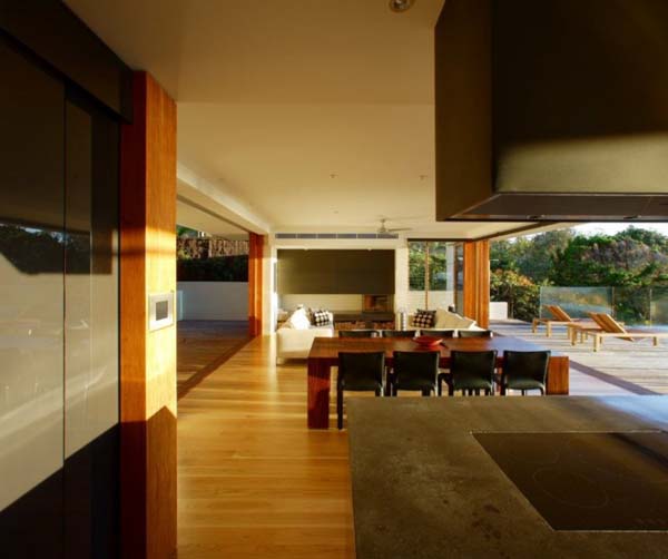 Wooden Floor Beach Sleek Wooden Floor Installed Inside Beach House By Middap Ditchfield Architects Unitary Room Idea With Dining Table Dream Homes Home With Infinity Swimming Pool And Transparent Glass Facade