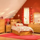 Bedroom Decorating Floral Small Bedroom Decorating With Orange Floral Duvet Cover For Young Adults And Simple Wooden Furniture Also Charming Red Wall Paintings Bedroom 27 Enchanting And Awesome Bedroom Ideas For Young Adults