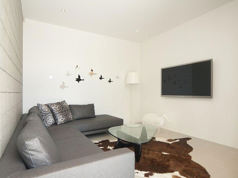 Taumata House Interior Small Taumata House TV Room Interior Painted In White Decorated With Flying Bird Decals To Match Neutral Furnishing Dream Homes  Natural Minimalist Home In Contemporary And Beautiful Decorations