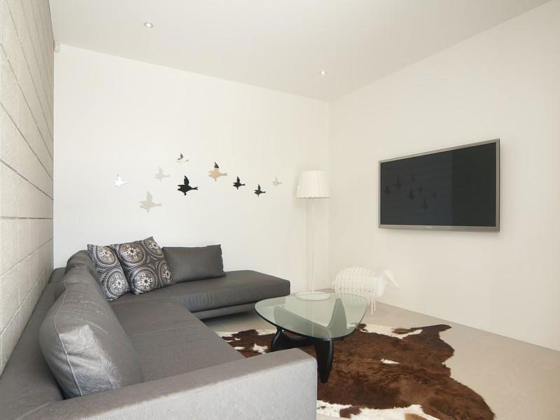 Taumata House Interior Small Taumata House TV Room Interior Painted In White Decorated With Flying Bird Decals To Match Neutral Furnishing Dream Homes Natural Minimalist Home In Contemporary And Beautiful Decorations