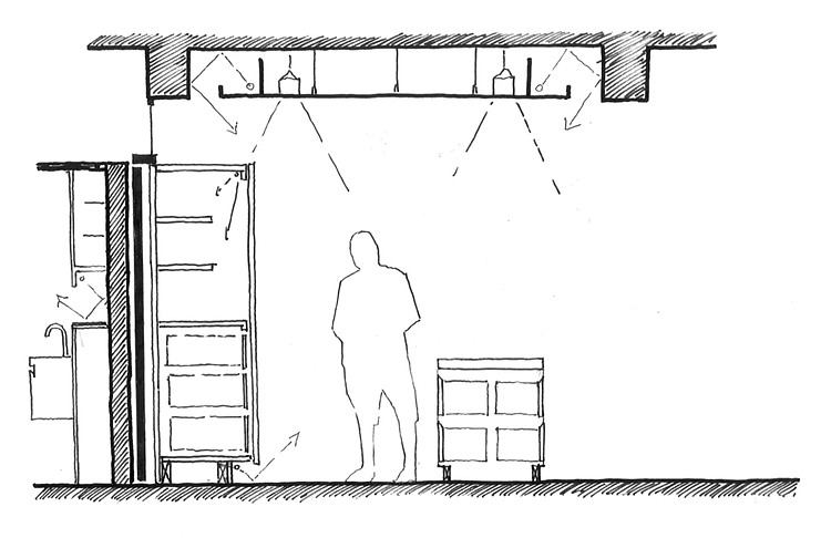 Dreawing Of Architecture Smart Drawing Of Warner House Architecture Walk In Closet With The Lighting From Ceiling And Under Closet Lamp Dream Homes  Chic And Elegant Contemporary House With Exposed Concrete Beams