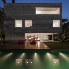 Beautiful Details In Smooth Beautiful Details Evening View In Modern Home Exterior Design Used Green LED Lighting Decoration In Pool Design Dream Homes Stunning Modern Home With Glass Facades And Infinity Swimming Pools