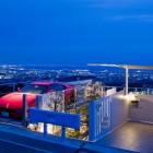 Kenji Yanagawa House Spectacular Kenji Yanagawa Case Study House With Modern White Canopy Fancy Greenery On White Metallic Railing Lovely Town Overlooking Beautiful Mountain Dream Homes Stunning Contemporary Hillside Home With Open Garage Concepts