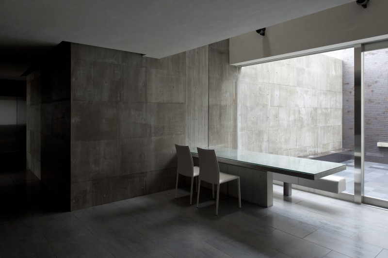 House Of Dining Spooky House Of Silence Indoor Dining Room Furnished With Concrete Table Bench And Chairs Brightened By Transparency Dream Homes Sophisticated Modern Japanese Home With Concrete Construction Of Shiga Prefecture