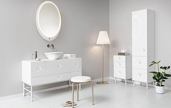 Ella Mirror Small Stunning Ella Mirror Design In Small Bathroom Interior Used White Furniture And Oval Mirror Decoration Ideas For Home Inspiration Decoration  Stylish Creative Mirror Decorations For All Types Of Homes