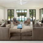 Home Family With Stunning Home Family Area Furnished With Light Brown Sectional Sofas Coupled With Coffee Table And Chairs Decoration Warm And Comfortable Sectional Sofas For Modern Living Room Sets