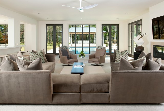 Home Family With Stunning Home Family Area Furnished With Light Brown Sectional Sofas Coupled With Coffee Table And Chairs Decoration Warm And Comfortable Sectional Sofas For Modern Living Room Sets