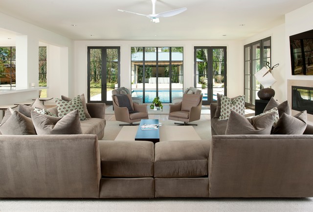 Home Family With Stunning Home Family Area Furnished With Light Brown Sectional Sofas Coupled With Coffee Table And Chairs Furniture Warm And Comfortable Sectional Sofas For Modern Living Room Sets