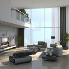 Living Room Tankq77 Stunning Living Room Design Of TANKQ77 Including Grey And White Lounge Sofas In Mezzanine Home Decoration Also Bay Windows On The White Wall Decoration Luxurious Modern Furniture For Stylish Bachelor Pad (+15 New Images)
