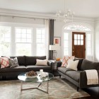 Living Room Schillig Stunning Living Room With Dark Schillig Sofa Round Glass Coffee Table Artistic Carpet On Wood Floor Arched Door Shiny Chandelier Old Wood Sideboard Decoration 20 Sensational Modern Sofa And Seating Trends For Your XL Living Room