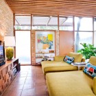 Midcentury Living Interior Stunning Mid Century Living Room Design Interior With Yellow Sofa Beds Furniture And Wooden TV Cabinet Design Ideas Dream Homes 20 Beautiful Sofa Beds For Comfortable Living Room Style And Appearance