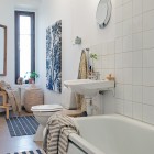Swedish Apartment Interior Stunning Swedish Apartment Design Bathroom Interior With White Geometrical Bath Tub Also White Tile Backdrop Apartments Stylish Swedish Interior Style Apartment With Wooden Furniture Accents