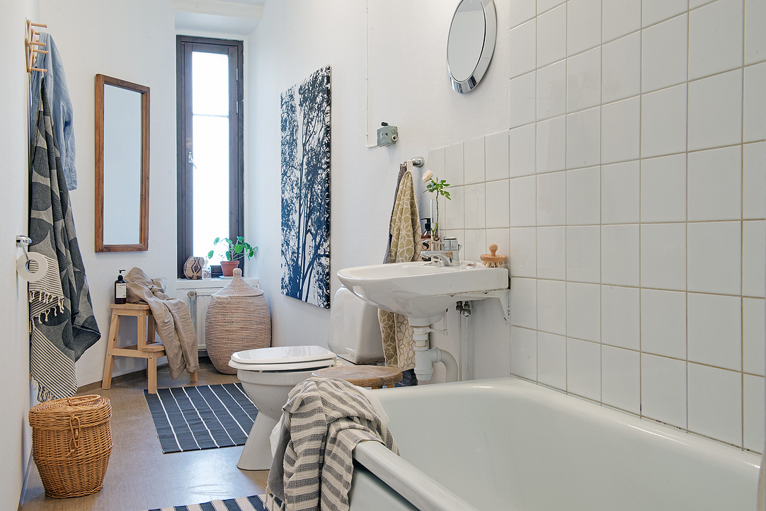 Swedish Apartment Interior Stunning Swedish Apartment Design Bathroom Interior With White Geometrical Bath Tub Also White Tile Backdrop  Stylish Swedish Interior Style Apartment With Wooden Furniture Accents