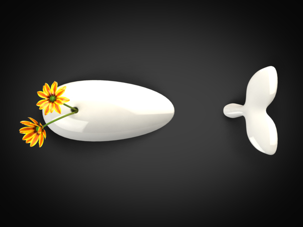 Whale Shaped White Stunning Whale Shaped Vase In White With Yellow Flower And The Appealing Shape On Dark Table Dream Homes Creative Flower Vase To Adorn Your Contemporary Homes