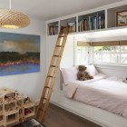 Kids Bedroom Cabin Stylish Kids Bedroom With Simple Cabin Bed Rustic Wood Staircase Precious Painting Pendant Light In Artistic Lamp Shade Bedroom 20 Creative Storage Solutions For Small Bedroom Organization Ideas