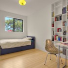Modern Bedroom With Stylish Modern Bedroom Design Interior With Minimalist White Bookshelf Designs Furniture And Wooden Flooring Decoration Ideas Furniture Creative And Beautiful Bookshelf Designs For Smart Storage Application