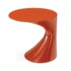 Orange Top Idea Stylish Orange Top Side Table Idea Displaying Round Countertop And Leg Concept With Glossy Lacquer Covering The Surface Furniture Beautiful Lacquer Furniture With Hip And Glossy Surface