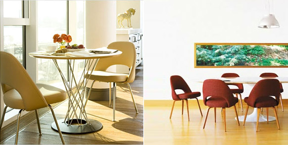 Saarinen Dining With Stylish Saarinen Dining Chair Model With Fashionable Color Usage And Completed With Customization Dining Table Design Furniture Unique And Modern Chair Furniture For Home Interior Decoration