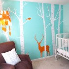 See Cate Design Stylish See Cate Create Nursery Design Interior With Brown Sofa Furniture And Blue Wallpaper Decoration Ideas For Home Inspiration Kids Room Colorful Baby Room With Essential Furniture And Decorations